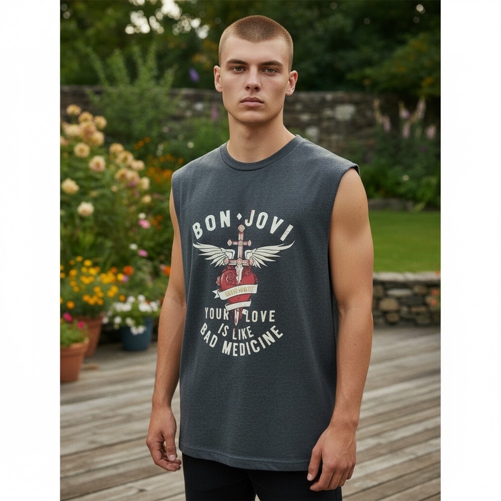 BON JOVI Band TShirt Sleeveless Graphic Tee